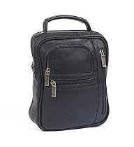 Claire Chase Medium Leather Manbag in Black
