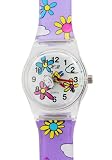 TimerMall OEM - Montre Enfants - Quartz - Caoutchouc - Color?? Fleur blanche Dial Enfants Cercle r??sine Case Violet Re