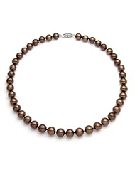 PremiumPearl 9.5-10mm AAA Quality Chocolate Freshwater Pearl Necklace