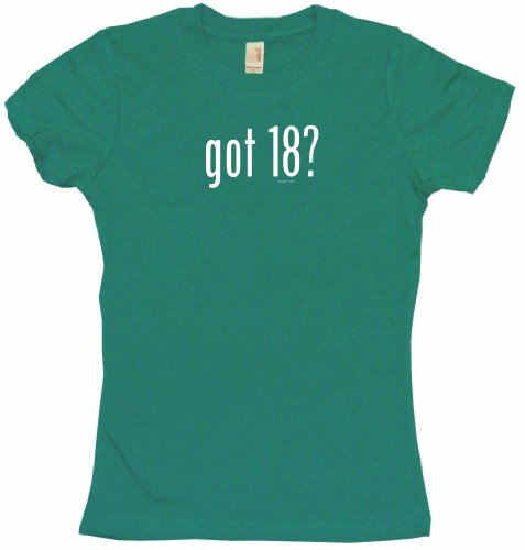 got 18? Women's Tee Shirt Large-Kelly Green Babydoll (petite fit)