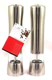 Cole & Mason Brushed Steel Effect Acrylic 'Novara' Electronic Salt & Pepper Mills