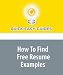 How To Find Free Resume Examples