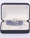 Deluxe Pimp Rapper Gangsta Costume Accessory Silver Grillz Set with Sapphires