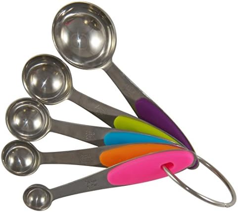 Insane Deal! Best Stainless Steel Measuring Spoons Set of 5 with Silicone Handle for Easy Grip.