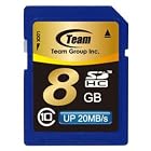 Team 8GB Class 10 Secure Digital High-Capacity (SDHC) Flash Card 20MB/s (T-SDHC 8GB) Retail Packaging