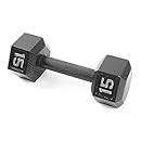 CAP Barbell Cast Iron Hex Dumbbell, Black, Single, 15 lb