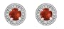 10k White Gold, January Birthstone, Garnet and Diamond Earrings