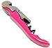 Pink Corkscrew Doubled Hinged Waiters Wine Key Bottle Opener with Foil Cutter