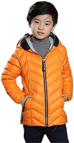 Cameinic Kids Boys Cosplay Light Weight Winter Hooded Coat Down Jacket Orange