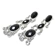 Crystal and Black Boutique Quality Austrian Facet Glass Cascade Drop Earrings Fashion Jewelry