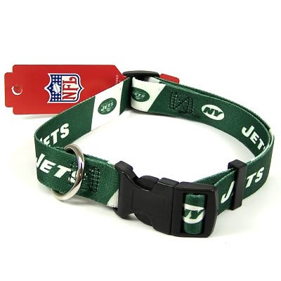 NEW YORK JETS ADJUSTABLE DOG PET COLLAR N.Y. SZ M