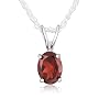 Sterling Silver 8x6mm Oval Garnet Pendant