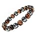 3x Power Men's Magnetic Hematite Tiger's Eye Bracelet, 8.5