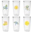 Swirls Summer Designs 16 oz Insulated Beverage Tumbler Set, Clear (6 designs)