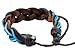 Unisex Hawaiian Surfer Style Cotton Cord Braided Leather Bracelet (Brown Turquoise Blue)