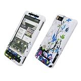 EMPIRE White with Blue Vine Flowers Rubberized Design Hard Case Cover for V ....