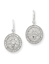 14k White Gold Diamond Leverback Earrings. Gold Wt- 2.44g. Carat Wgt- 0.32ct.