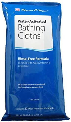 Pharma-C Water-Activated No-Rinse Bathing Cloth 8x8"/Pack of 12