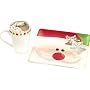 Tag Whimsy 9" Santa Cookie Platter and Mug Set, Hand-Painted Earthenware