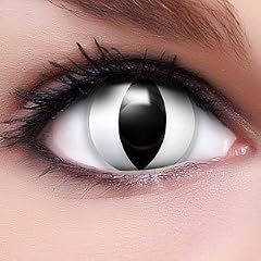 Farbige Kontaktlinsen Crazy Color Fun Contact Lenses 'White Cat' Topqualit�t inkl. 50 ml Lenscare Kombil�sung und Linsenbeh�lter