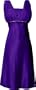 Satin Chiffon Prom Dress Holiday Formal Gown Bridesmaid Crystals Knee-Length Junior Plus Size, Medium, Purple