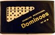 Double Six Professional Dominoes- (7.5" x 4.5") Set of 28-Black