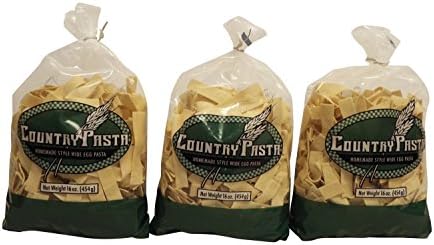 Country Pasta Homemade Style Wide Egg Pasta- 3 Bags 48oz. Total