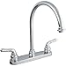 LDR 952 36415CP Exquisite Dual Tulip Handle Kitchen Faucet with Gooseneck Spout, Chrome
