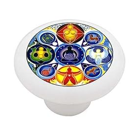 Godess Wheel Decorative High Gloss Ceramic Drawer Knob by Unknown
