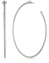 KC Designs "Eternity Hoops" 14k White Gold and Diamond Jumbo Inside Out Hoop Earrings , 2.9"