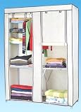 Double Portable Folding Pop Up Canvas Storage Wardrobe