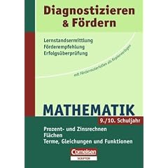 Diagnostizieren und F�rdern - Kopiervorlagen - Mathematik: 9./10. Schuljahr - Prozent- und Zinsrechnen - Fl�chen - Terme, Gleichungen und Funktionen: ... F�rdermaterialien als Kopiervorlagen