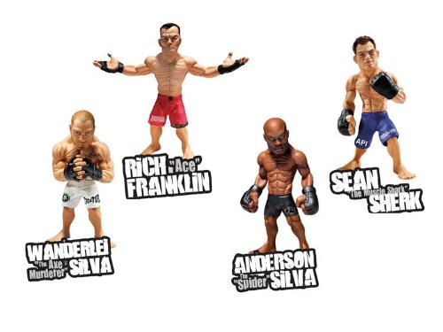 41uKnn%2BmK3L Round 5 World of MMA Champions UFC Series 2 Set of 4 Action Figures (Sherk, Silva, Franklin and Wanderlei)