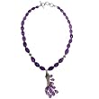 Gemstones Necklace Sterling Silver Amethyst Jewelry 18 inches (gnklc268)