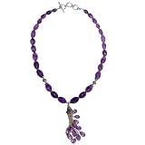 Gemstones Necklace Sterling Silver Amethyst Jewelry 18 inches (gnklc268)