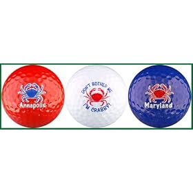 Annapolis, MD Crab Variety Golf Balls by 