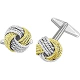Knot Cufflinks in 14K Gold and Silver (Rhodium Plating)