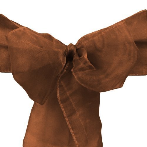 LinenTablecloth Organza Sash (10-Piece) Chocolate