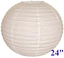 White Chinese/Japanese Paper Lantern/Lamp 24" Diameter - Just Artifacts Brand