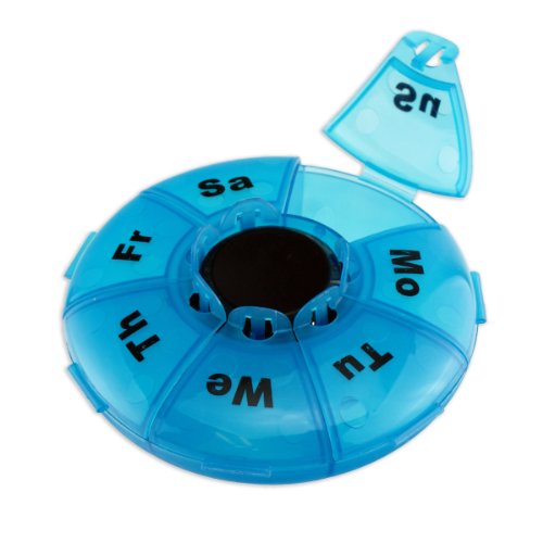 Compact 7-Day Travel Pill Box - Push Button Open