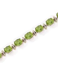 14K Yellow Gold Oval Peridot Bracelet