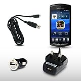 SONY ERICSSON PLAYSTATION PHONE USB MAINS ADAPTER & USB MINI CAR CHARGER ADAPTOR WITH MICRO USB CABLE BY CELLAPOD CASES