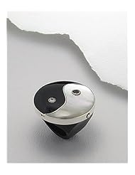 Yin-Yang CZ Ring In 92.5 Sterling Silver