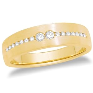 14k Yellow Gold Mens Machine Set Diamond Band (1 4 cttw, G-H Color, I1... by