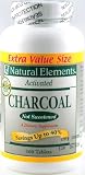 Natural Elements Activated Charcoal Tablets - 360 High Grade USP Tabs