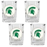 Michigan State Spartans 4pc Square Shot Glass Set NCAA College Athletics