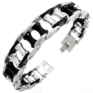 Edelstahl Kautschuk Herren Armband AB-DBQ004