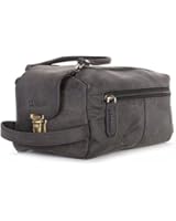 LEABAGS PALM BAY Vintage Genuine Leather Unisex Toiletry Bag Dopp Kit