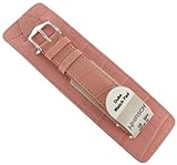 18mm Hirsch Duke Genuine Leather Alligator Grain Pink Watch Band and Pad