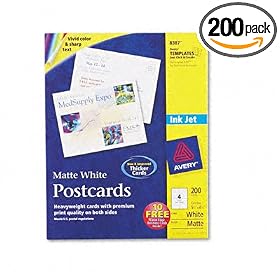Laser- and Inkjet-Compatible Postcards, 4-1/4 x 5-1/2, Four/Sheet, 200 Cards/Box